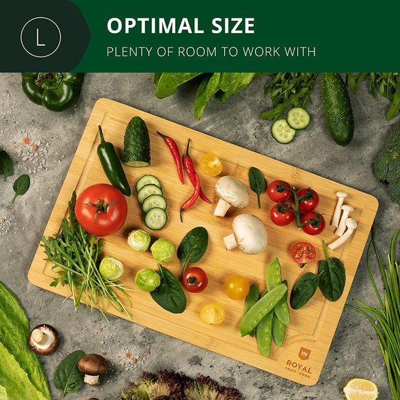 Bamboo Cutting Board | Kitchen Chopping Board | Heavy Duty Serving Tray 15"x 10" - Picture 4 of 8